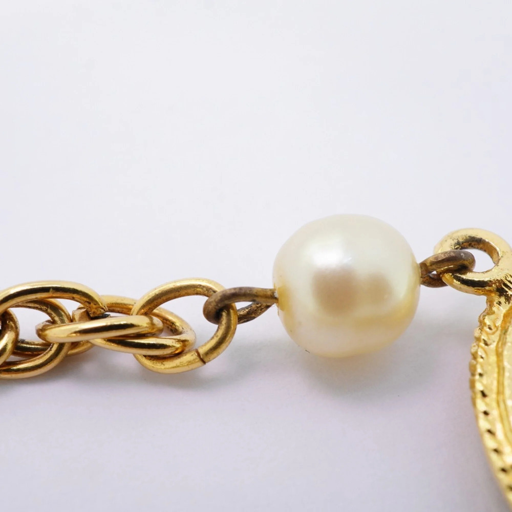 CHANEL Gold Pearl Logo Necklace - Picture 8 of 8